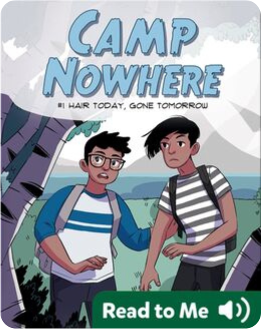 Camp Nowhere book cover, fun summer camp story for reluctant readers