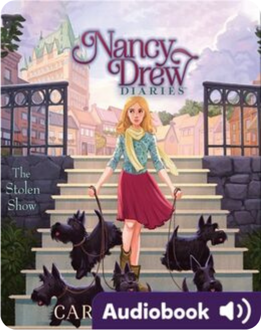 Nancy Drew Diaries audiobook cover, mystery book for struggling readers