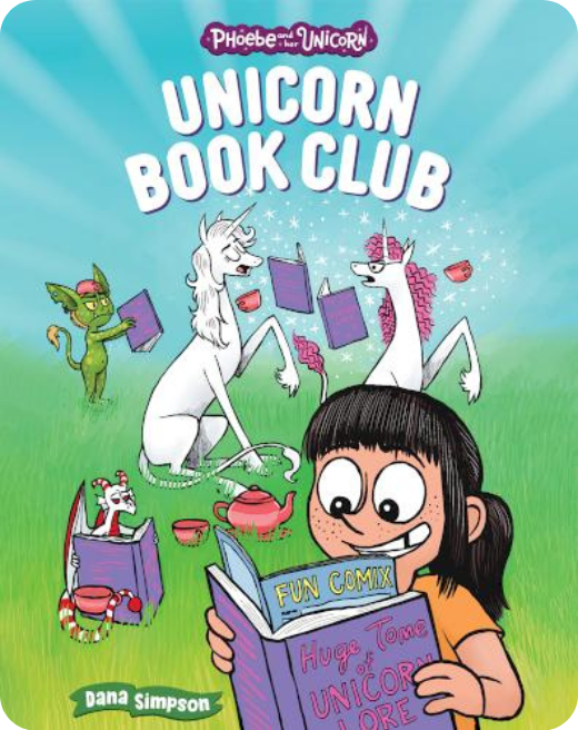 Phoebe and Her Unicorn Book Club cover – graphic novel for kids ages 8-12 on Epic