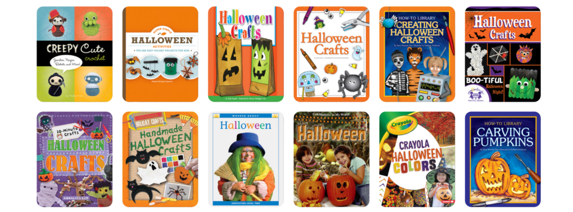 A colorful stack of Halloween books for kids featuring spooky stories and creative classroom activities.