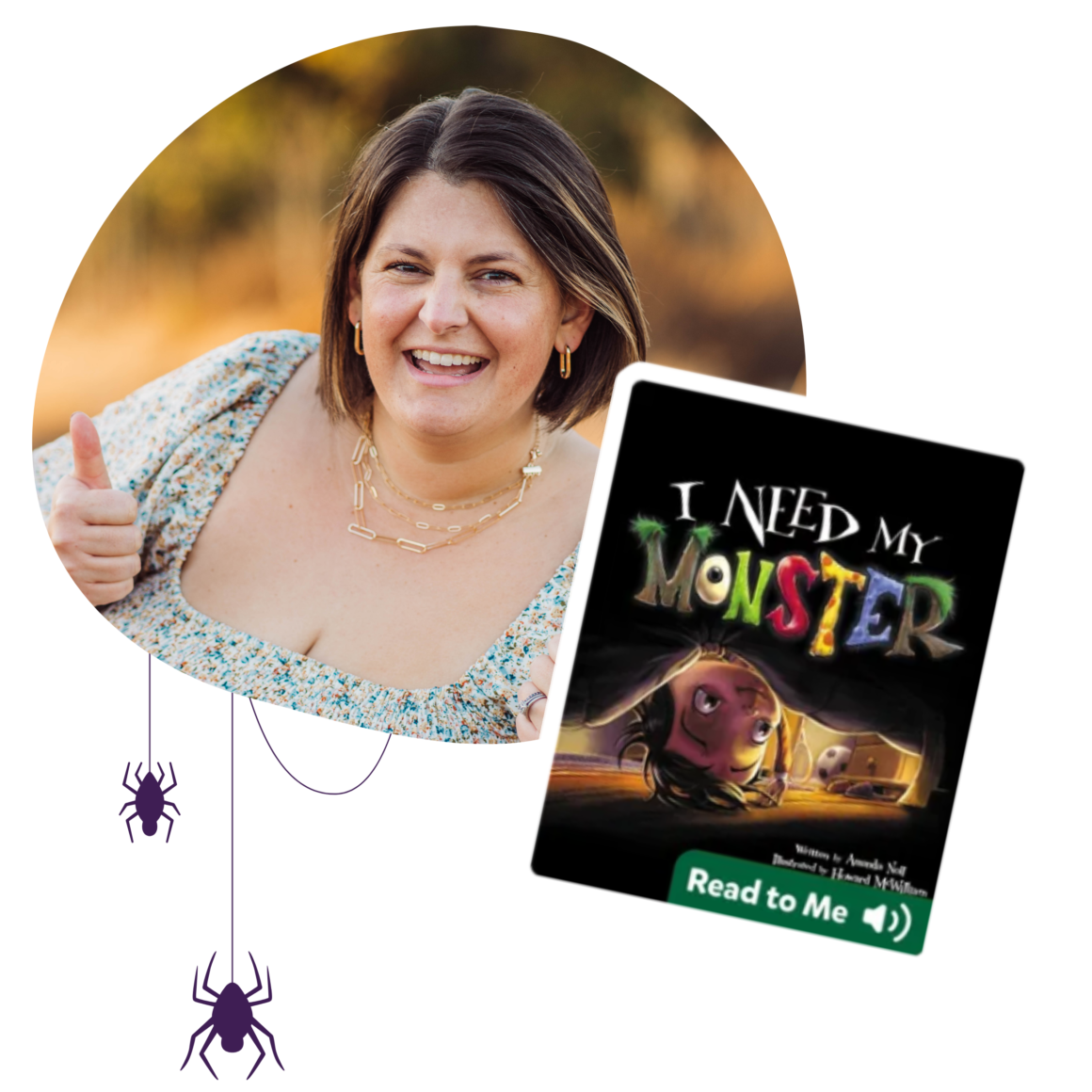 Book cover of I Need My Monster by Amanda Noll showing a child looking under the bed for their silly monster friend.