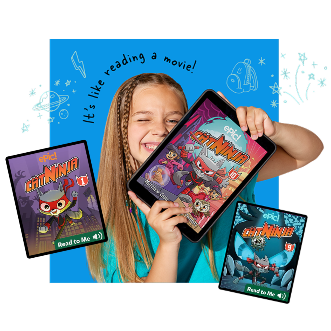 Cat Ninja banner featuring the superhero cat from the Epic Originals comic series