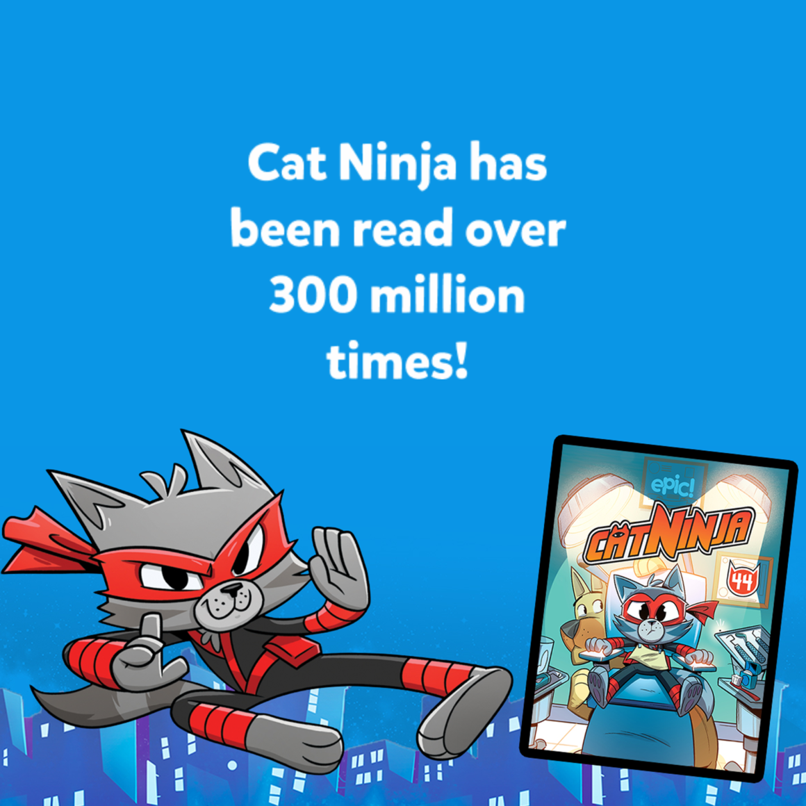 Cat Ninja banner featuring the superhero cat from the Epic Originals comic series