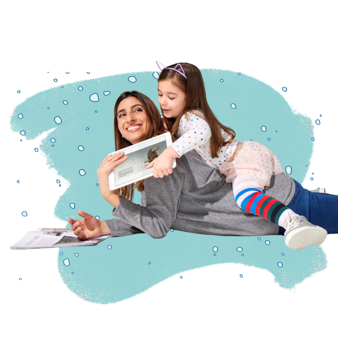 Parent and child reading together, highlighting reading as a shared relationship