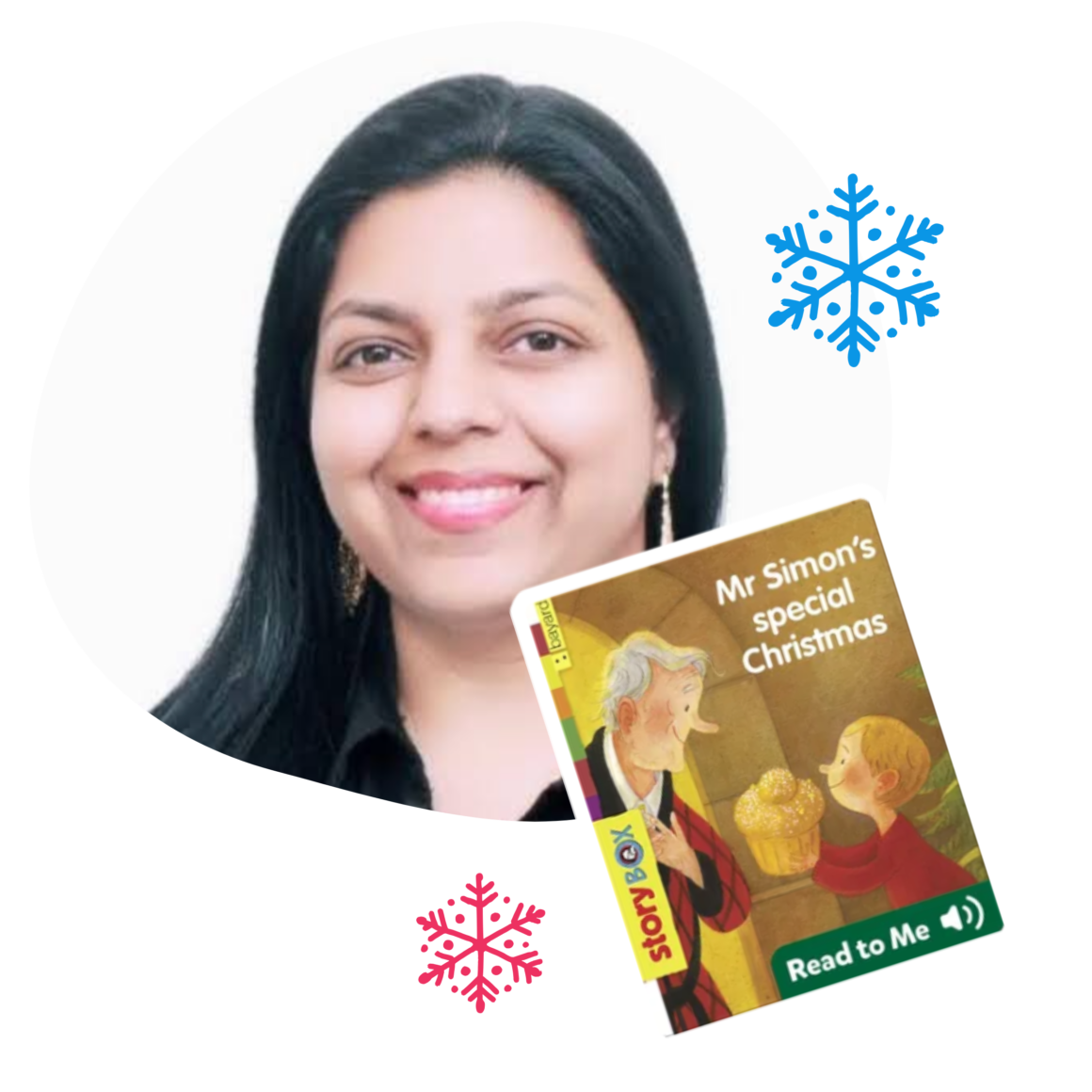 Ambassador Lydia Dennison with Mr. Simon’s Special Christmas, the book inspiring her class donation drive.