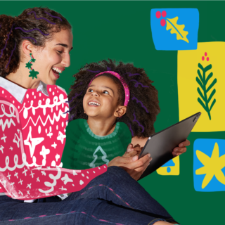 Family enjoying holiday reading at home with cozy family read-alouds