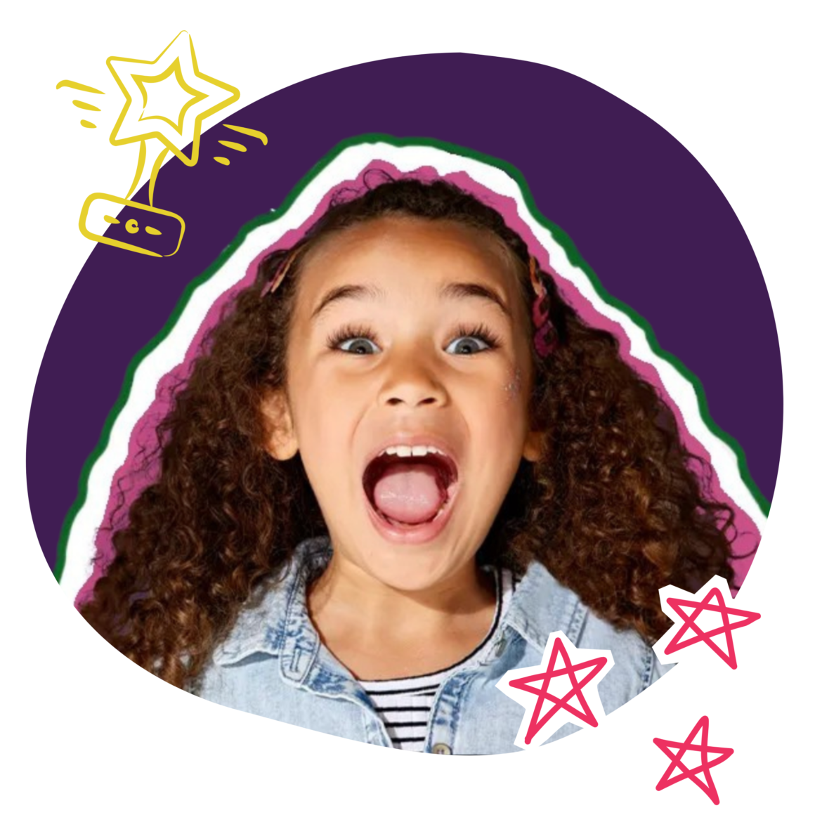 Girl is smiling and excited after winning prizes in the Beanstack and Epic Read Across America Challenge