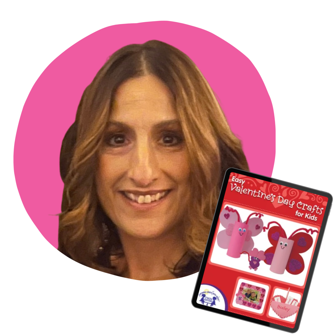 Ambassador Nicole Curcuru with her book pick Easy Valentine’s Day Crafts for Kids by Kim Thompson for a hands-on valentine craft activity fostering empathy and community connection.