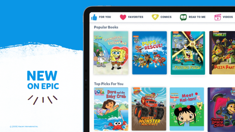 Nickelodeon Books for Kids Now Available on Epic